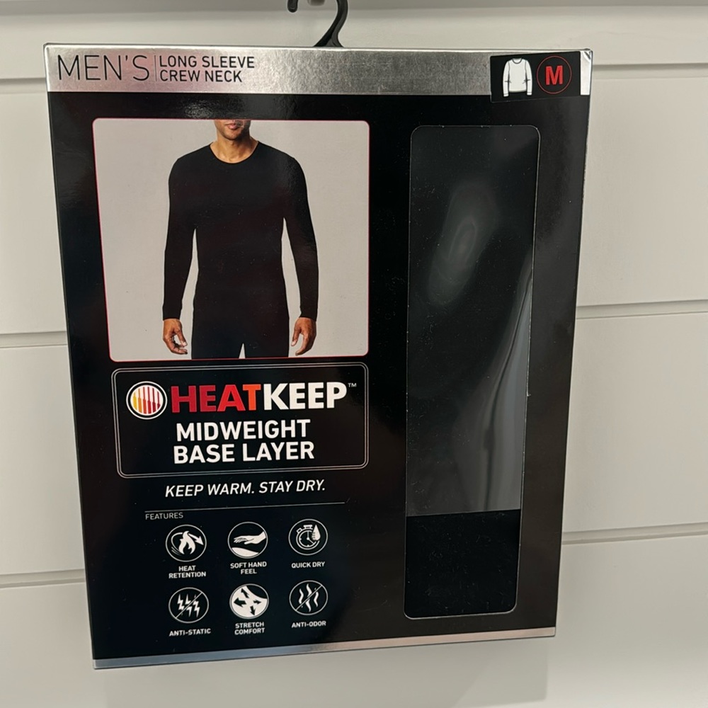 Heat Keep men’s base layer long sleeve shirt black size medium